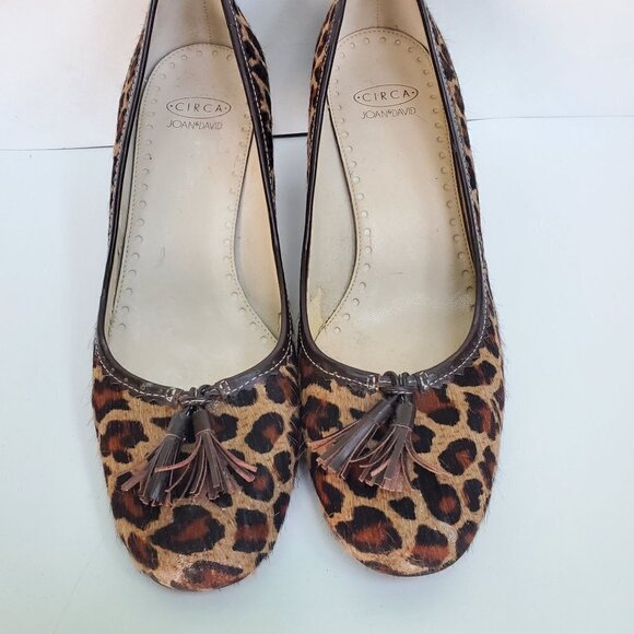 Circa Joan And David Leopard Calf Hair Kitten Heel Pumps Size 7M - Picture 3 of 9